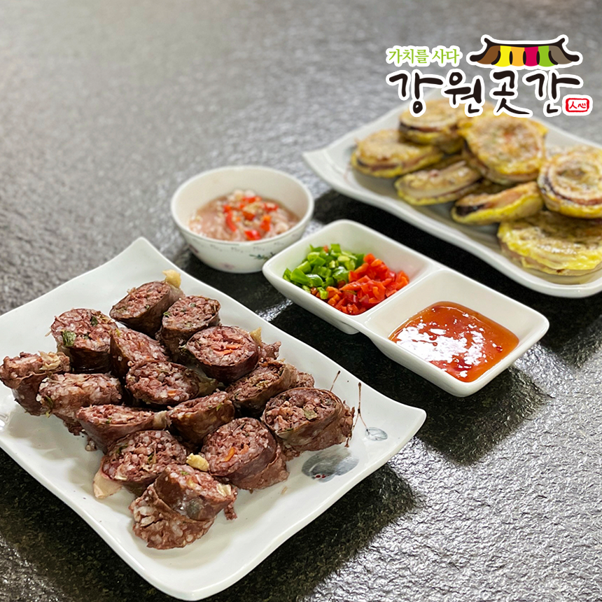 강원더몰,[속초] 속초 오징어순대(진공팩/슬라이스) 500g 아바이순대 1kg